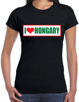 Bellatio Decorations I love Hongary / Hongarije landen t-shirt zwart dames 2XL