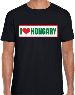 Bellatio Decorations I love Hongary / Hongarije landen t-shirt zwart heren 2XL