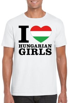 Bellatio Decorations I love Hungarian girls t-shirt wit heren 2XL