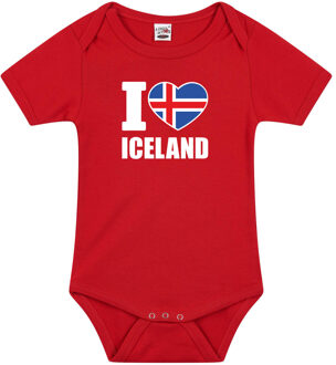 Bellatio Decorations I love Iceland baby rompertje rood IJsland jongen/meisje 68 (4-6 maanden)