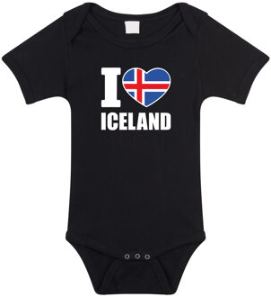 Bellatio Decorations I love Iceland baby rompertje zwart IJsland jongen/meisje 80 (9-12 maanden)