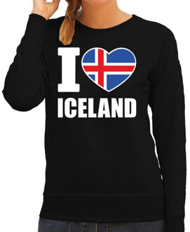 Bellatio Decorations I love Iceland sweater / trui zwart voor dames 2XL