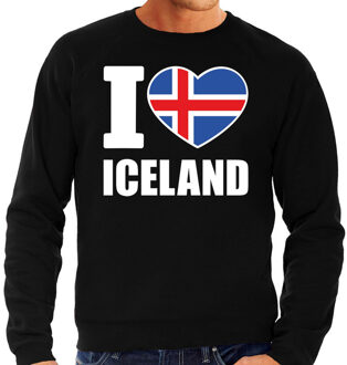 Bellatio Decorations I love Iceland sweater / trui zwart voor heren 2XL