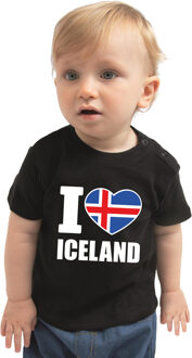 Bellatio Decorations I love Iceland t-shirt IJsland zwart voor babys 62 (1-3 maanden)