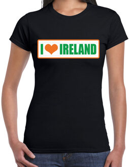 Bellatio Decorations I love Ireland / Ierland landen t-shirt zwart dames