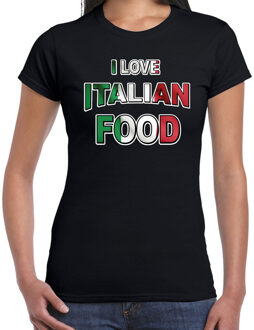 Bellatio Decorations I love Italian food t-shirt zwart voor dames 2XL