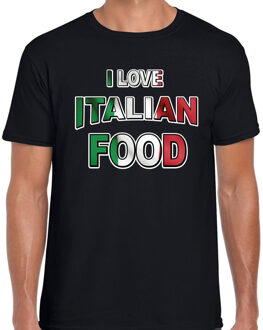 Bellatio Decorations I love Italian food t-shirt zwart voor heren 2XL