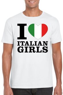 Bellatio Decorations I love Italian girls t-shirt wit heren 2XL