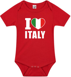 Bellatio Decorations I love Italy / Italie landen rompertje rood jongens en meisjes 56 (1-2 maanden)