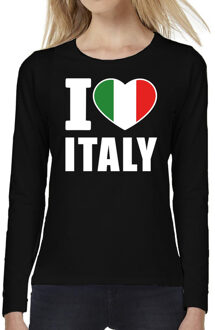 Bellatio Decorations I love Italy long sleeve t-shirt zwart voor dames XS