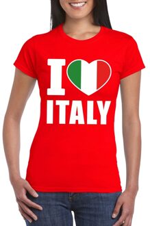 Bellatio Decorations I love Italy supporters t-shirt - voor dames - rood - Italie thema - landen - kleding