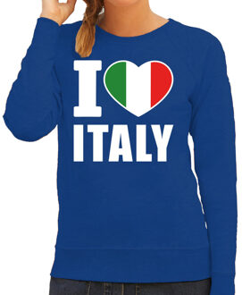 Bellatio Decorations I love Italy sweater / trui blauw voor dames 2XL