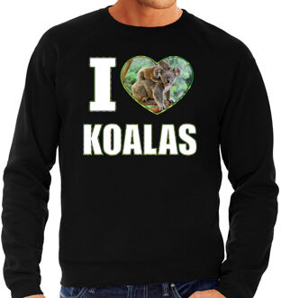 Bellatio Decorations I love koalas trui met dieren foto van een koala zwart voor dames - cadeau sweater koalas liefhebber 2XL