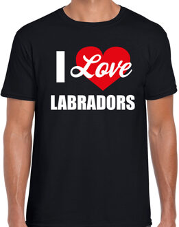 Bellatio Decorations I love Labradors honden t-shirt zwart voor heren 2XL