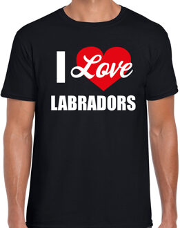 Bellatio Decorations I love Labradors honden t-shirt zwart voor heren