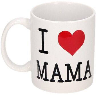 Bellatio Decorations I Love Mama beker/ mok - 300 ml - moederdag cadeau Multikleur