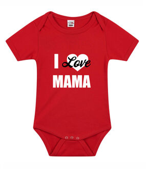 Bellatio Decorations I love mama cadeau baby rompertje rood jongen/meisje 92 (18-24 maanden)
