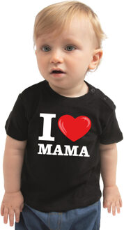 Bellatio Decorations I love mama cadeau t-shirt zwart baby jongen/meisje 62 (1-3 maanden)