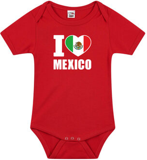 Bellatio Decorations I love Mexico baby rompertje rood jongen/meisje 80 (9-12 maanden)