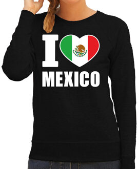 Bellatio Decorations I love Mexico sweater / trui zwart voor dames 2XL