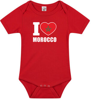 Bellatio Decorations I love Morocco baby rompertje rood Marokko jongen/meisje 80 (9-12 maanden)