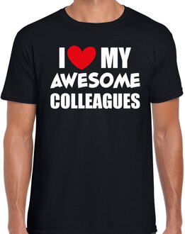 Bellatio Decorations I love my awesome colleagues / collega cadeau t-shirt zwart heren M