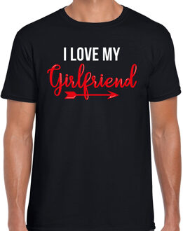 Bellatio Decorations I love my girlfriend valentijn t-shirt zwart voor heren 2XL