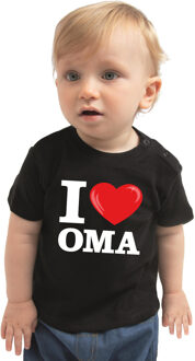 Bellatio Decorations I love oma cadeau t-shirt zwart baby jongen/meisje 62 (1-3 maanden)