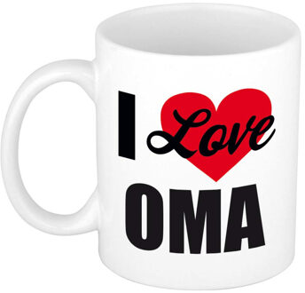 Bellatio Decorations I love oma / Ik hou van oma cadeau mok / beker wit 300 ml - Cadeau mokken