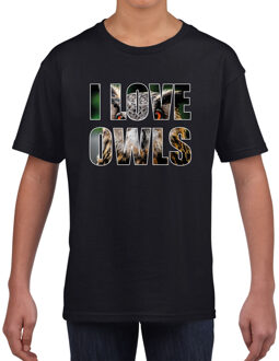 Bellatio Decorations I love owls / uilen t-shirt zwart kids