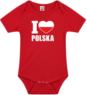 Bellatio Decorations I love Polska / Polen landen rompertje rood jongens en meisjes 92 (18-24 maanden)