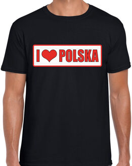 Bellatio Decorations I love Polska / Polen landen t-shirt zwart heren