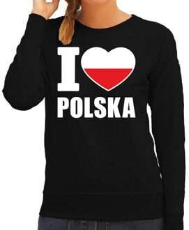 Bellatio Decorations I love Polska sweater / trui zwart voor dames 2XL