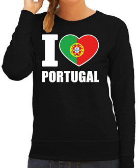 Bellatio Decorations I love Portugal sweater / trui zwart voor dames 2XL