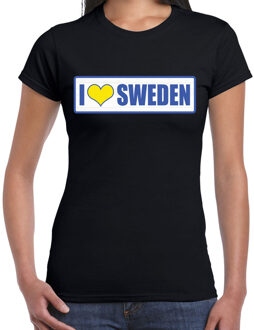 Bellatio Decorations I love Sweden / Zweden landen t-shirt zwart dames L