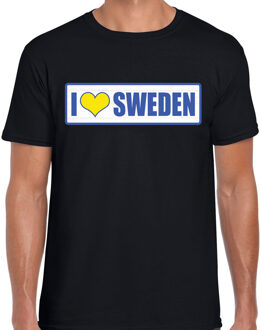 Bellatio Decorations I love Sweden / Zweden landen t-shirt zwart heren 2XL