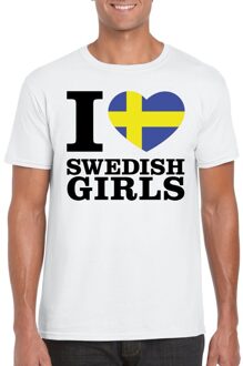 Bellatio Decorations I love Swedish girls t-shirt wit heren 2XL