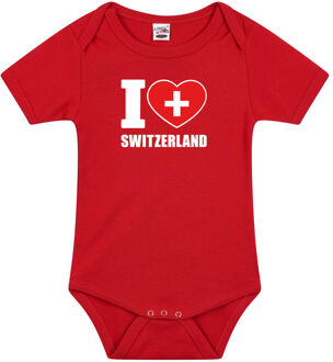 Bellatio Decorations I love Switzerland baby rompertje rood Zwitserland jongen/meisje 56 (1-2 maanden)