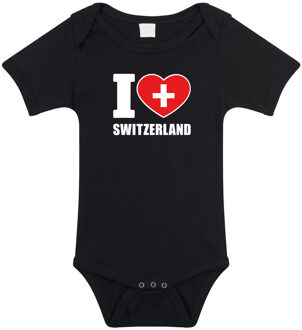 Bellatio Decorations I love Switzerland baby rompertje zwart Zwitserland jongen/meisje 80 (9-12 maanden)