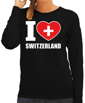 Bellatio Decorations I love Switzerland sweater / trui zwart voor dames XS