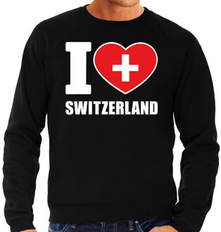Bellatio Decorations I love Switzerland sweater / trui zwart voor heren