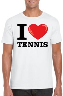 Bellatio Decorations I love tennis t-shirt wit heren 2XL