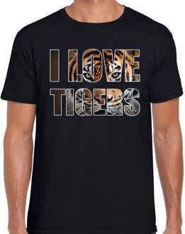 Bellatio Decorations I love tigers / tijgers diere t-shirt zwart heren 2XL