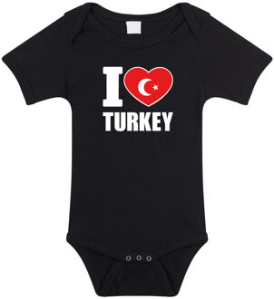 Bellatio Decorations I love Turkey baby rompertje zwart Turkije jongen/meisje 80 (9-12 maanden)