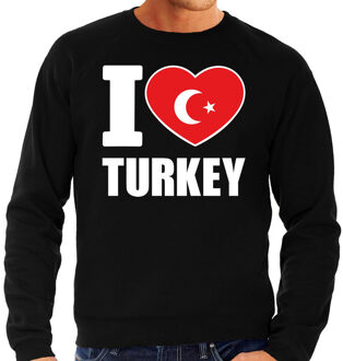 Bellatio Decorations I love Turkey sweater / trui zwart voor heren