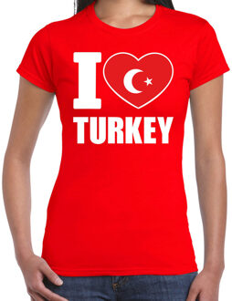 Bellatio Decorations I love Turkey t-shirt Turkije rood voor dames XS