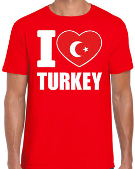 Bellatio Decorations I love Turkey t-shirt Turkije rood voor heren 2XL