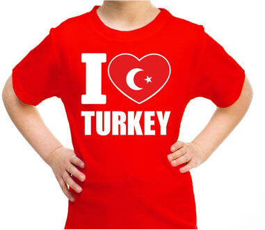 Bellatio Decorations I love Turkey t-shirt Turkije rood voor kids XS (110-116)