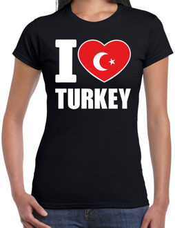 Bellatio Decorations I love Turkey t-shirt Turkije zwart voor dames 2XL