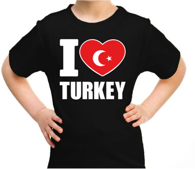 Bellatio Decorations I love Turkey t-shirt Turkije zwart voor kids L (146-152)